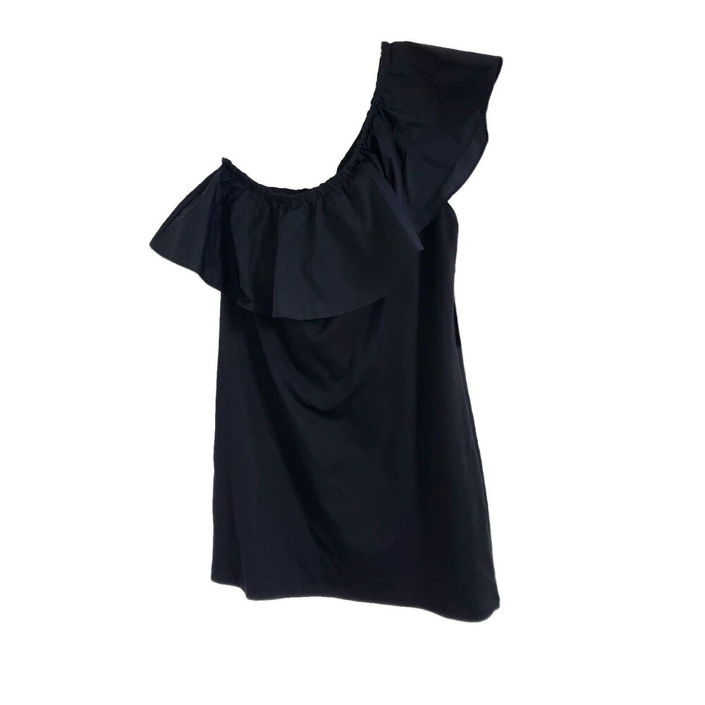 A NEW DAY sz XXL 100% Cotton Solid Black 1 Shoulder Dress / Long Tunic Top